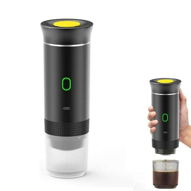 Portable Coffee Machine, 12V Rechargeable Espresso Coffee Maker, Compatible with Small Capsules, Large Capsules and Ground Coffee