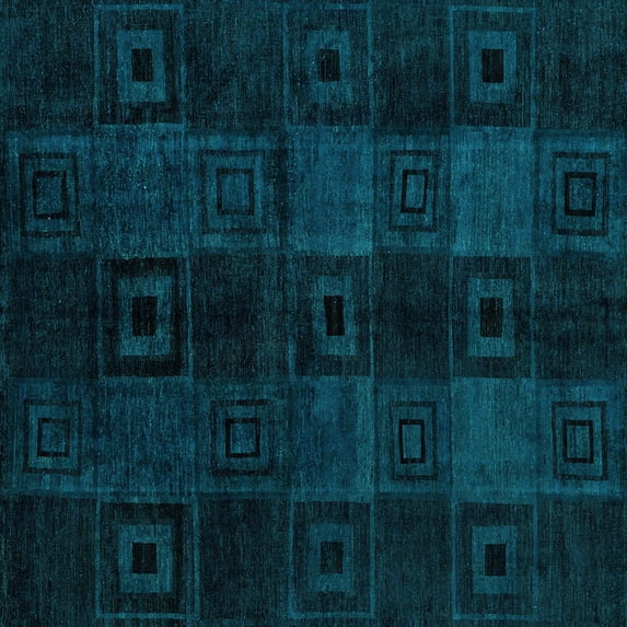 Ahgly Company Indoor Square Abstract Light Blue Modern Area Rugs, 3' Square