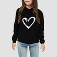 thumbnail image 2 of Sopiago Girls' Fashion Hoodies & Sweatshirts Casual Long Sleeve Cute Lightweight Pullover Tops Loose Solid Heart Print Sweatshirt Black,8-9 Years, 2 of 6