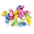 thumbnail image 3 of 20 piezas de llaveros de zapatos, 5 colores, flexibles, reutilizables, de silicona, con agujeros para la playa, llaveros para mochilas de bricolaje, 3 of 10