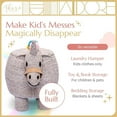 thumbnail image 3 of Adore Decor Unicorn Water Hyacinth Laundry Hamper Light Gray, 3 of 16