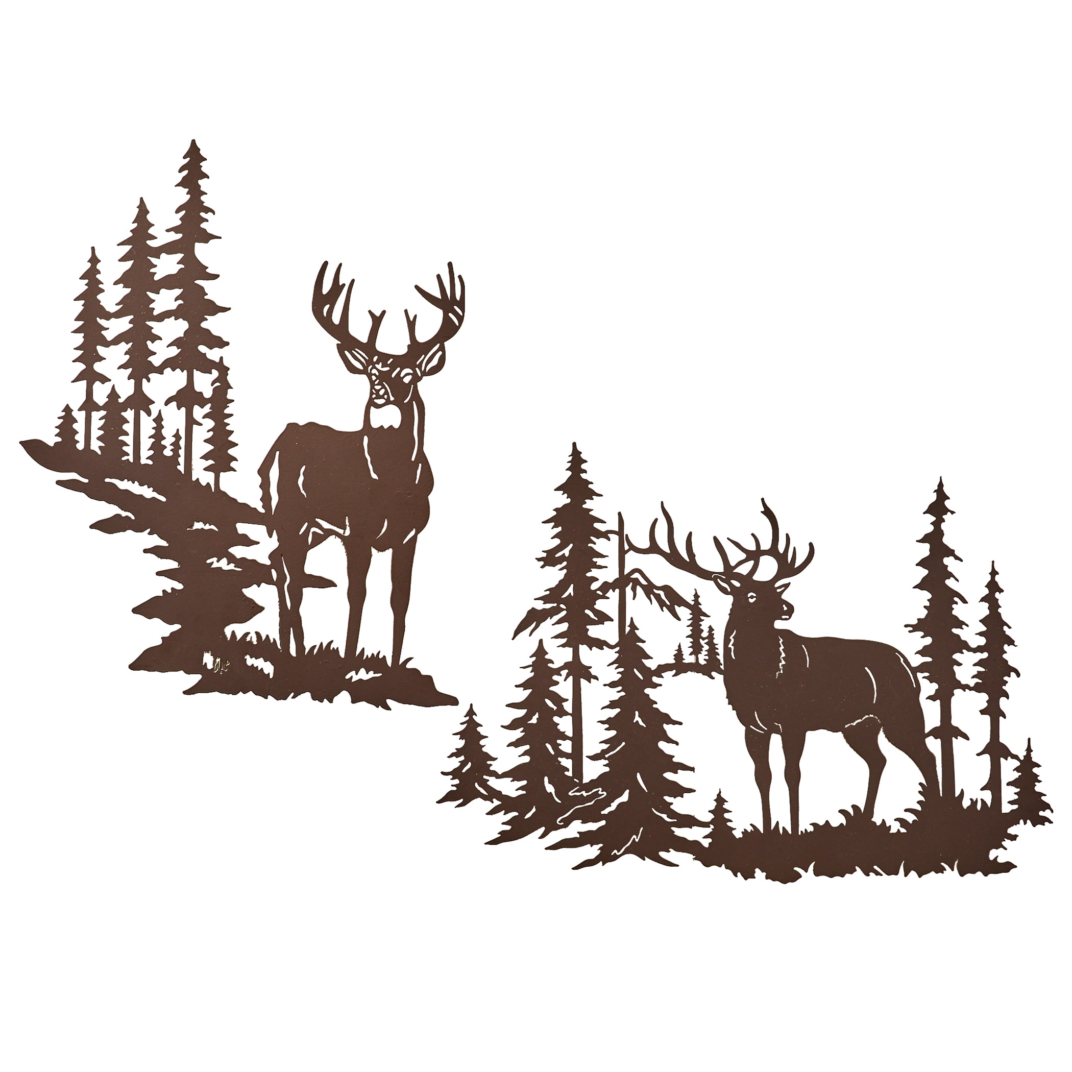 Majestic Posing Metal Stag Deer Silhouette Wall Art D cor Intricate