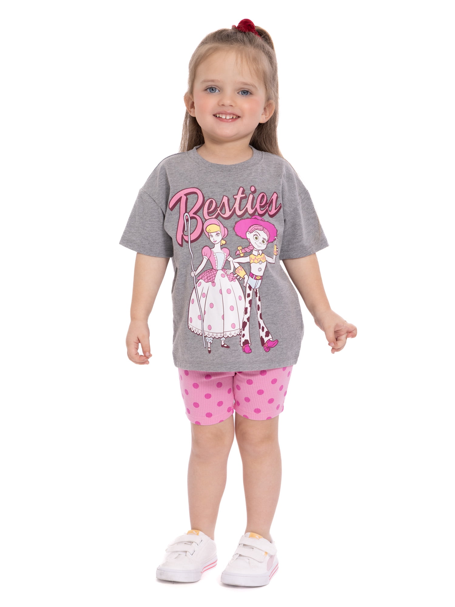 Toy Story Toddler Girls Graphic Tee and Bike Shorts Set, 2-Piece, Sizes 12M-5T
