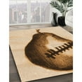 thumbnail image 3 of Ahgly Company Machine Washable Indoor Round Transitional Mahogany Brown Area Rugs, 6' Round, 3 of 7