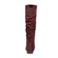 thumbnail image 3 of Dream Pairs Women's Suede/Pu Flat Zip Fall Fashion Slouchy Knee High Boots Blvd Burgundy Size 5.5, 3 of 3