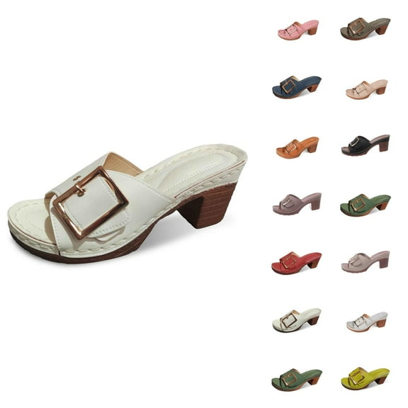 Women's Slippers For Everyday Casual Wear Toe Design Leather Upper Wedge Heel Comfortable On Footwear For Spring And Summer