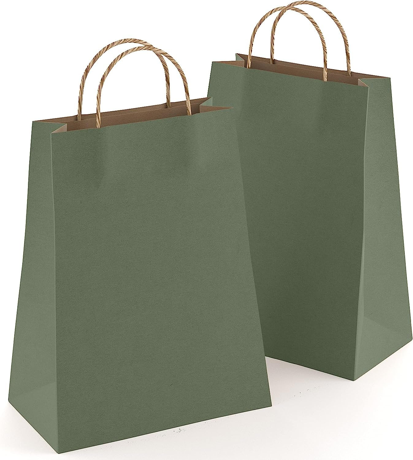 Amiff Kraft Paper Bags with Handles 8 x 4.75 x 10.5 Inch, Pack of 400