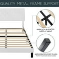 thumbnail image 5 of Einfach Queen Faux Leather Platform Bed Frame with Diamond Button-tufted Headboard, White, 5 of 10