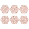 thumbnail image 2 of Pofeuu Chicken And Goose Print Leather Coasters Set of 6, Round Cups Mugs Mat Pad for Home Kitchen Heat Resistant Drink Coasters,Hexagon, 2 of 7