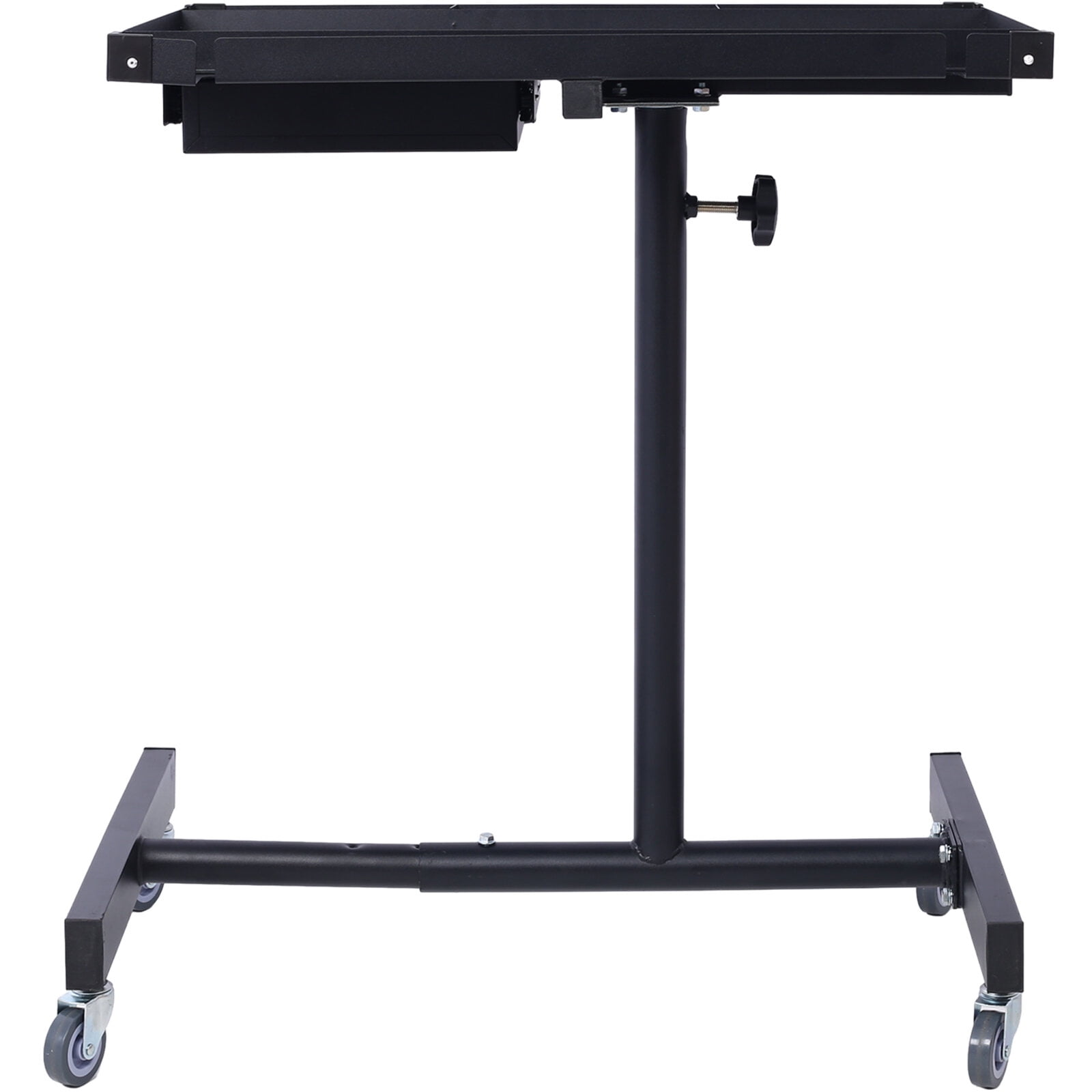 , Adjustable Tear Down Work Table with Drawer for Garages, Repair Shops, and DIY, Portable, (4) 2.5" Swivel Casters, 220 Pound Capacity, Rubber Corners, Heavy Duty Steel,black, Black ,Metal ,
