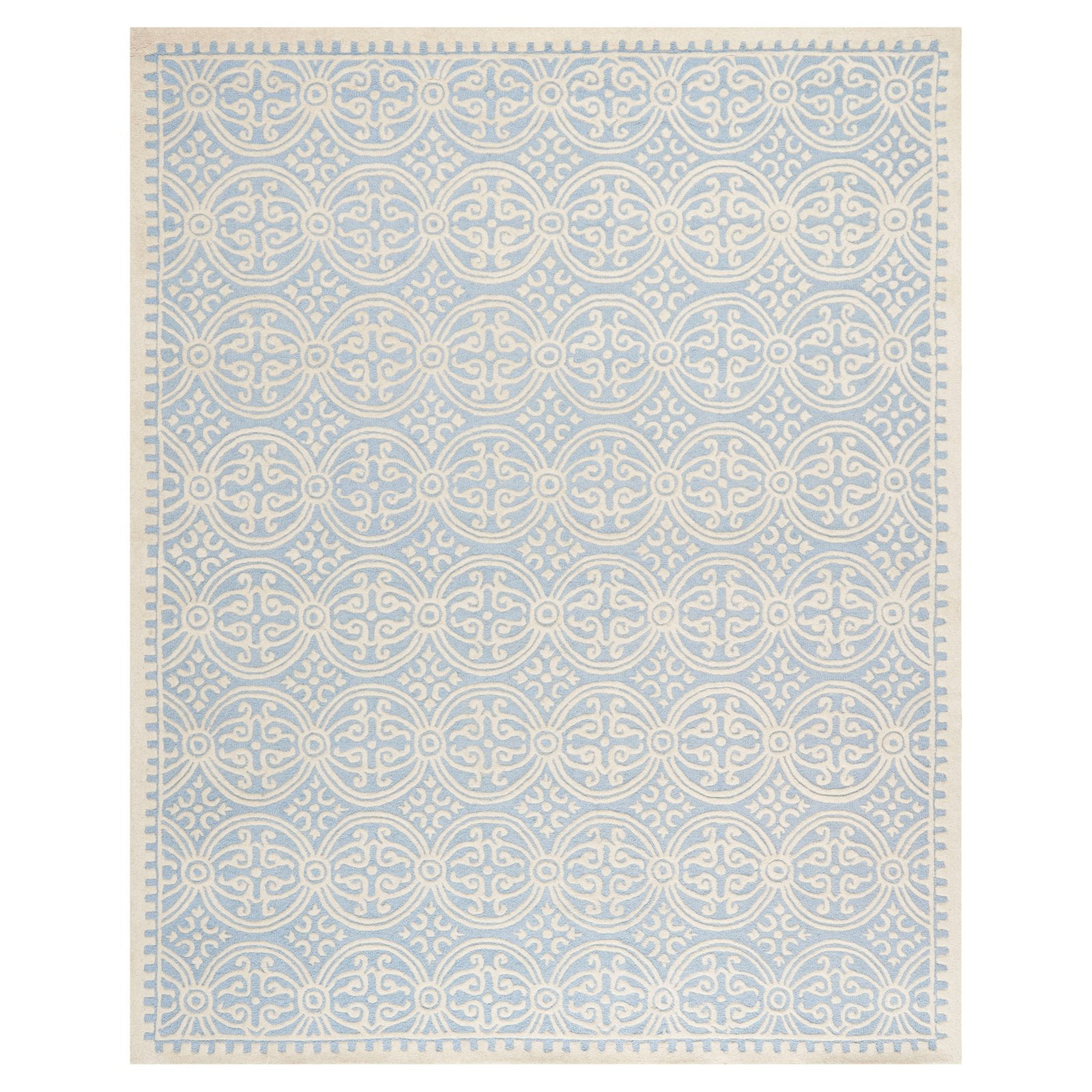 SAFAVIEH Cambridge Leslie Geometric Wool Area Rug, Lavender/Ivory, 8' x 8' Round