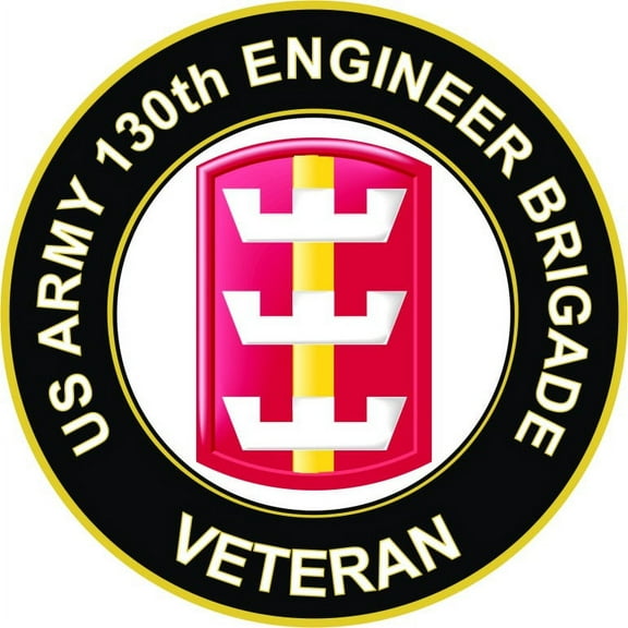 3.8 Inch U.S. Army 130th Engineer Brigade Veteran Sticker Decal