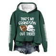 thumbnail image 2 of YVNAURA Football Grandma Shirt Game Day Sweatshirt for Women Thats My Grandson Out There Top Love Heart Football Graphic Long Sleeve Pullover Crewneck Fan Apparel, Green,M, 2 of 4