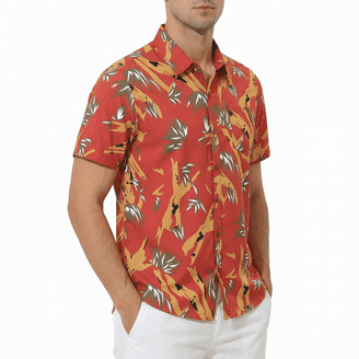 Multi Floral Sport Shirt Navy Multi 6XLT - Walmart.com