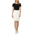 thumbnail image 3 of INSPIRE CHIC Women's Denim Skirts Distressed High Waist Ripped Hem Washed Jean Skirts with Pockets S White, 3 of 7