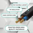 thumbnail image 2 of SatelliteSale UL Certified 18AWG 2-Prong to Round/Round Connector AC Universal Replacement Power Cable Universal Wire PVC Black Cord 15 feet, 2 of 6