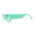 thumbnail image 3 of Pastel Pop Color Mod Narrow Rectangle Fashion Sunglasses Green, 3 of 4