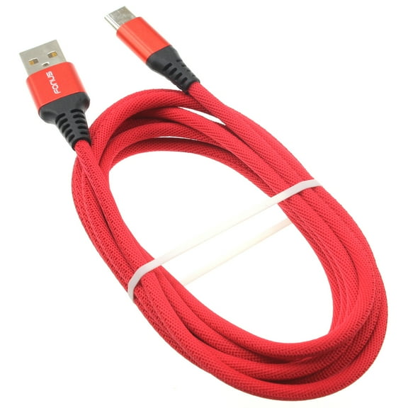 Type-C Red 10ft USB-C Cable for OnePlus Nord N30 5G Phone - Charger Cord Power Wire Long Braided Compatible With OnePlus Nord N30 5G Model