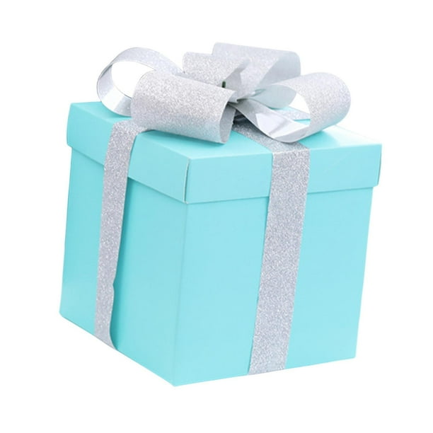 Cajas de regalo de Navidad, adornos navideños, cajas decorativas cuadradas, organizador, adornos apilables, caja de Navidad para el día de San Azul
