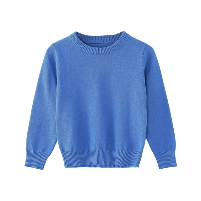 Chandail pour Enfants Tricoté à Col Rond, Chandail Uni Garçons Filles