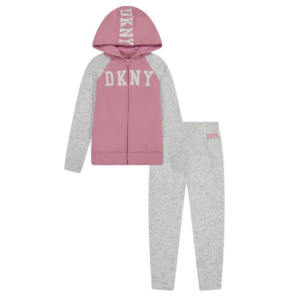 DKNY - DKNY GIRLS Logo Pullover Fleece Hoodie and Sweatpants, 2-Piece ...