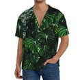 thumbnail image 3 of Balery Lush Foliage Green Plant Men's Casual Button Down Shirt Short Sleeve Textured Summer Cuban Beach Shirts-3X-Large, 3 of 7
