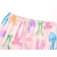 thumbnail image 5 of Beezizac Satin Pajamas for Girls - Cute Yellow Silky Short-Sleeved Set with Colorful Bow Prints Size 16, 5 of 7