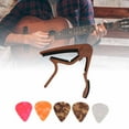 thumbnail image 4 of Capos, Universal Durable Firm Locking Capo With 5Pcs Pick For Playing Dark Wood Colour,Light Wood Colour,Black, 4 of 8