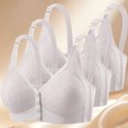 thumbnail image 2 of Iugvhana 3 Pack Women's Front Closure Bras Wirefree Push-Up Bra Adjustable Straps Lift Breathable Comfortable Everyday Bra Underwear Purple L, 2 of 5