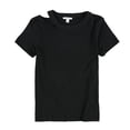 thumbnail image 1 of bar III T-Shirt Basique Découpé pour Femmes Noir TTP, 1 of 2