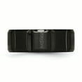 thumbnail image 3 of Titanium Grooved Black IP-plated 8mm Brushed and Polished Band Ring 7 Size, 3 of 6