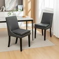 thumbnail image 2 of YYAo Kitchen Side Chair,Accent Side Leisure Chairs,Modern Dining Chairs Set of 2, Upholstered Kitchen & Dining Room Chairs with Solid Wood Legs,Tufted Linen Fabric Chairs for Living Room, Restaurant, 2 of 10