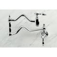 thumbnail image 2 of Kingston Brass KS2101TAL Tudor Two-Handle 1-Hole Wall Mount Pot Filler Faucet in Polished Chrome, 2 of 8