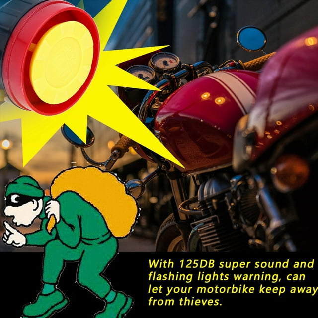 125dB Motorcycle Security Alarm System with Remote Control Engine Start, , and High Pressure Bundle
