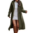 thumbnail image 3 of Women's Hooded Long Overcoat Winter Warm Outerwear Open Front Cardigan Style Jacket, 3 of 8