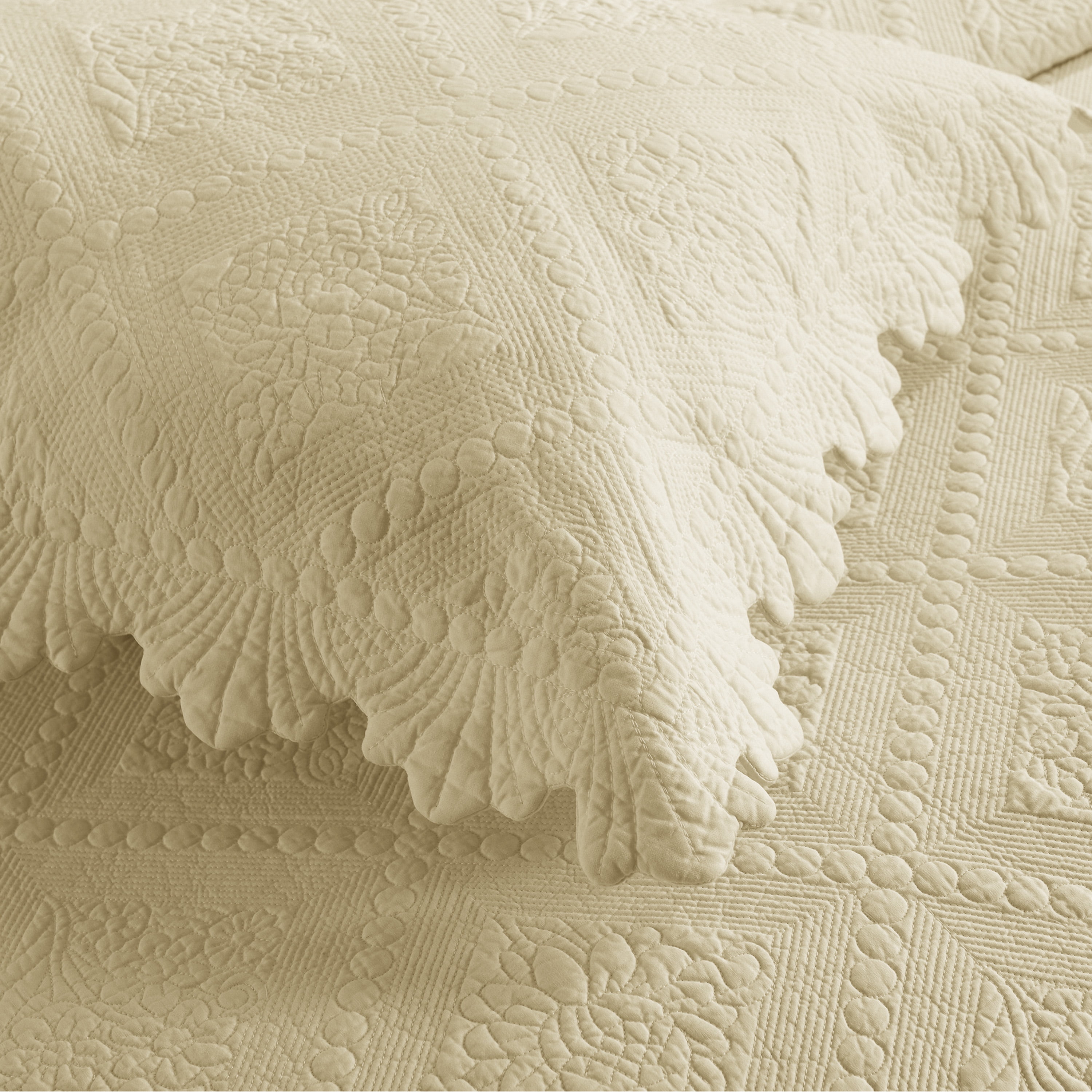 MarCielo 3Pcs 100% Cotton Oversized Quilt Bedspread Coverlet Set TK