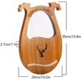 thumbnail image 2 of Fetcoi, Lyre Harp16 Steel String Lyre Harp With Tuning Wrench And Pick 3 Type Lap Harp In Mahogany(Type 2), 2 of 7