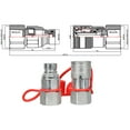 thumbnail image 3 of Hex Autoparts 4 Sets 3/4" NPT Flat Face Hydraulic Quick Connect Couplers Couplings Skid Steer, 3 of 3