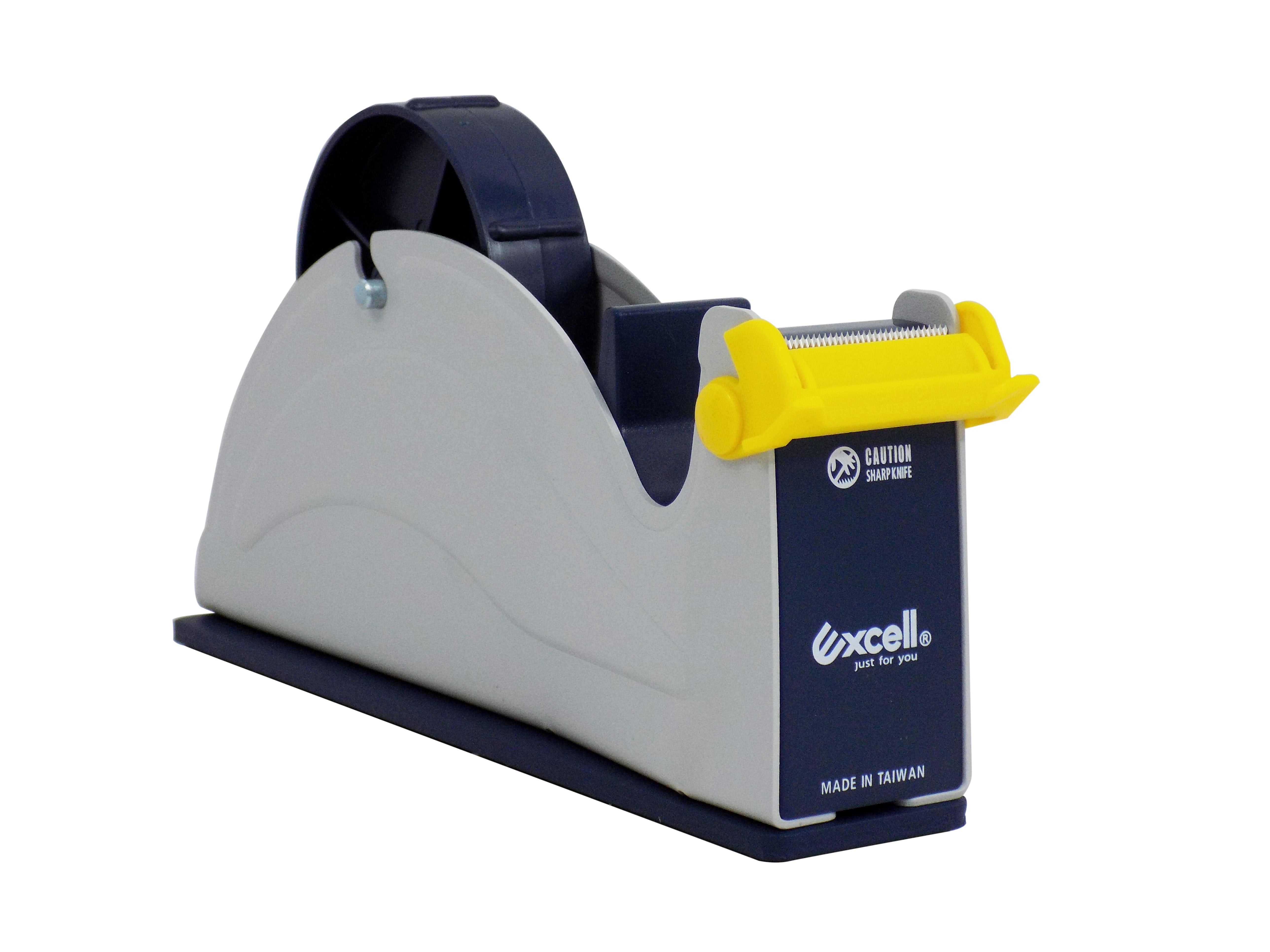 WOD ET117 Blue and Gray Steel Desktop Tape Dispenser Weighted Rubber