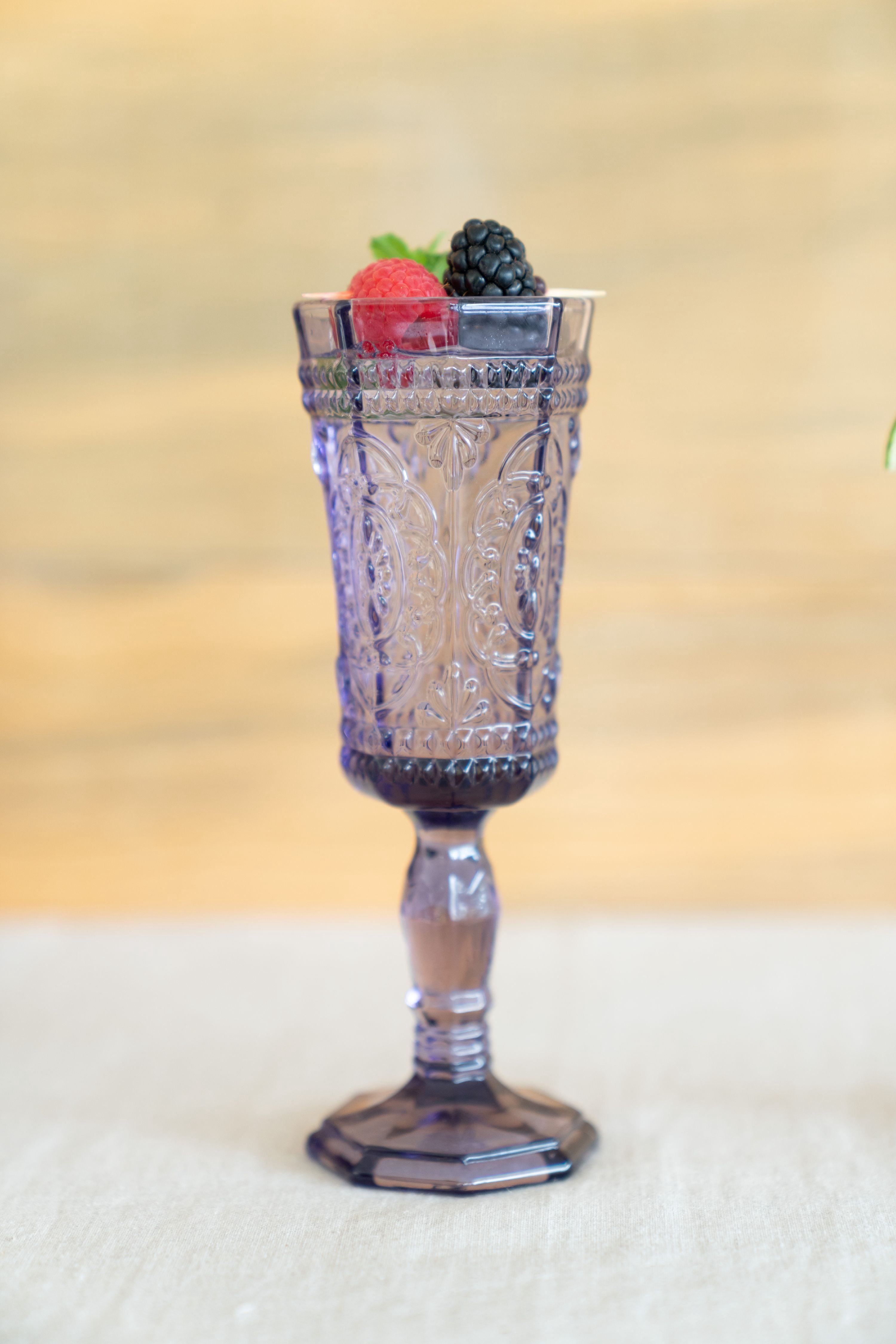 10 Strawberry Street Vatican 4 oz Champagne Flute, Set of 6, Amethyst Glass