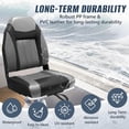 thumbnail image 4 of High Back Boat Seat Swivel Seat for Row Boat Single Black Gray Boat Seats for Pontoon Fishing Folding Chiar, 4 of 8