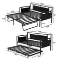 thumbnail image 4 of Furnihold Metal Twin Daybed with Charging Station and LED Lights, Daybed with Pop Up Trundle, Guest Sofa Bed Frame with Storage, Black, 4 of 8