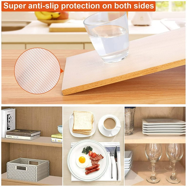  Bloss Plastic Shelf and Drawer Liner Non Adhesive Cupboard  Liner Waterproof Shelf Liners for Cabinets, Storage, Desks, Bathroom,  Kitchen - Grey 17.7×59