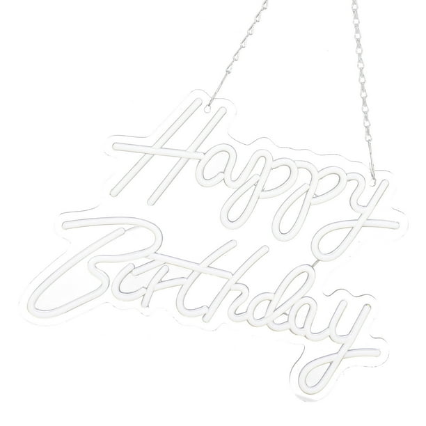 Letrero De Neón De Feliz Cumpleaños Para Decoración De Pared, Letras De Feliz Cumpleaños, Luces LED, Letrero De Luz De Neón Romántico, Fuente De Alimentación USB Acrílica,