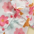 thumbnail image 6 of 2-8Y Toddler Little Girls Summer Pajamas Set Short Sleeve Floral Shirts and Shorts 2PCS Sleepwear Pjs Set, 6 of 8