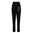 thumbnail image 3 of JURANMO Daily Deals Clearance Women's High Waist Thickened Warm Plush Leggings Fashion Dandelion Print Tight Yoga Pants Casual High Waist Legging Trousers Black XL, 3 of 8