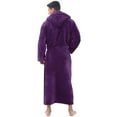 thumbnail image 3 of Men's Bathrobe, Plus Size Long Shawl Collar Terry Cloth Robe with Pockets, Soft Absorbent Hotel Style Spa Robe for Lounging and After Shower Purple 5XL, 3 of 5