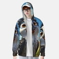 thumbnail image 2 of Rocae Joyful Animated Bird Breathable Sun Protection Hoodie Quick-Dry Lightweight Long Sleeve Hoodie Unisex Running Sports Shirt-X-Large, 2 of 7