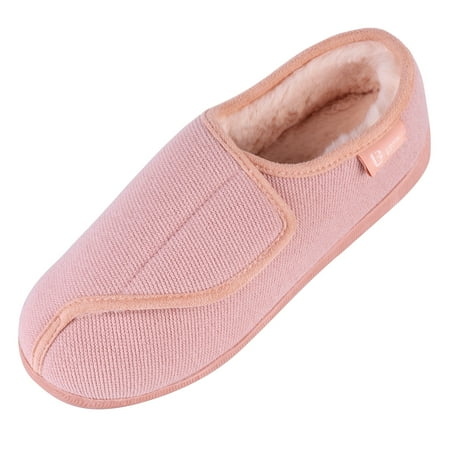 

LongBay Women s Adjustable Diabetic Slippers Memory Foam Arthritis Edema House Shoes