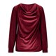 thumbnail image 4 of Xuyuer Metallic Velvet Mesh Splicing Top - Women's Solid Color Elegant Long Sleeve Blouse for Evening Gala Events, Holiday Party Glamour & Luxurious Night Out Ensembles, 4 of 8